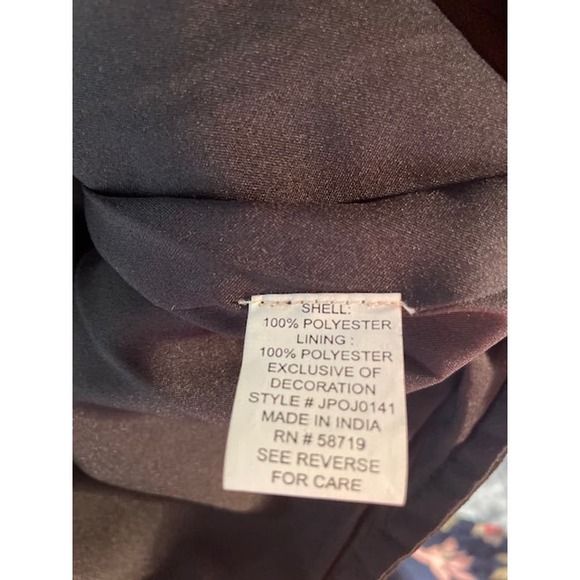 Vintage Choices Size XL Dress Jacket Black with Applique Ribbon Pattern - Picture 6 of 6